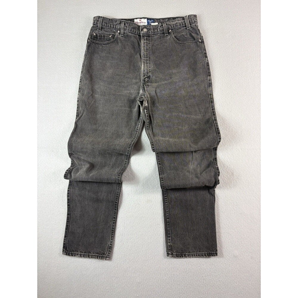 Vtg 90s Levis 540 Jeans Mens 38x33 Faded Black Denim Brown Tab Tag 40x34 Relaxed